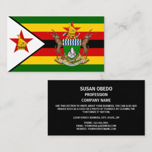 Zimbabwes Flagga & Jacka av Arm, Zimbabwes Flagga Visitkort