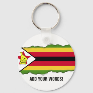 Zimbabwes Flagga Nyckelring