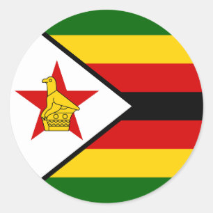 Zimbabwes flagga runt klistermärke