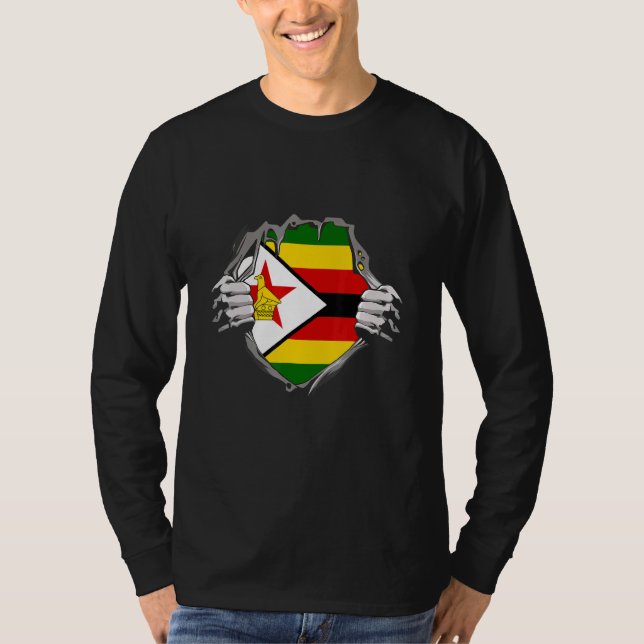 Zimbabwes flagga t shirt (Framsida)