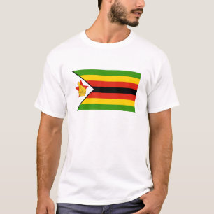 Zimbabwes Flagga Tee Shirt