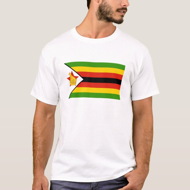 Zimbabwes Flagga Tee Shirt (Framsida)