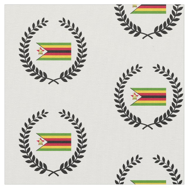 Zimbabwes Flagga Tyg (Närbild)