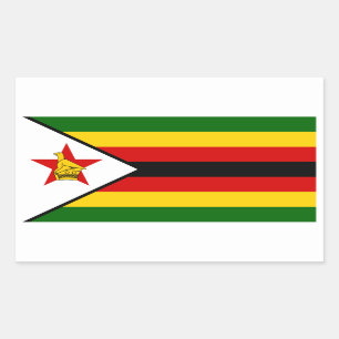 Zimbabwes Flagga, Zimbabwes Flagga Rektangulärt Klistermärke