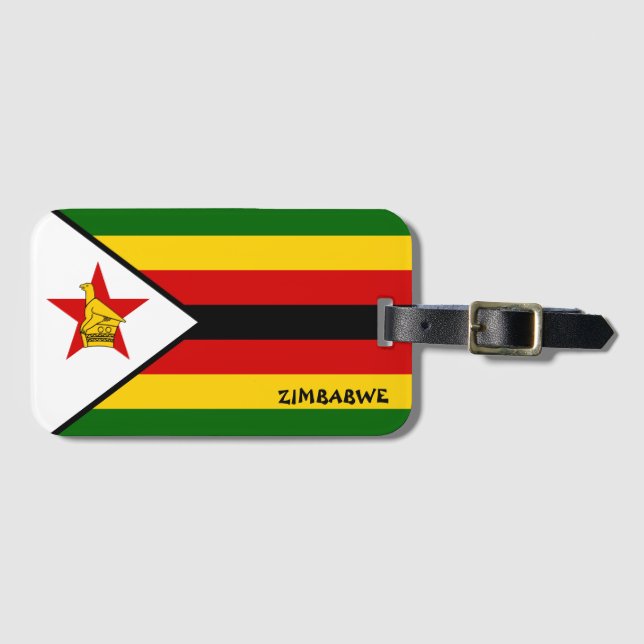Zimbabwes nationella Flagga Patriotic Bagagebricka (Framsida horisontal)