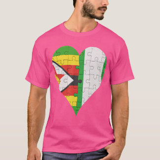 Zimbabwes nigerianska Flagga Heart T Shirt