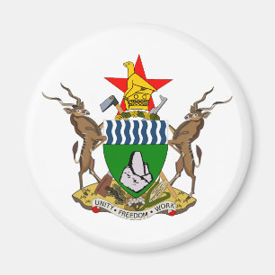 Zimbabwes Officiell Jackar Arm Heraldry Symbol Magnet