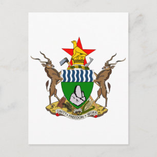 Zimbabwes Officiell Jackar Arm Heraldry Symbol Vykort