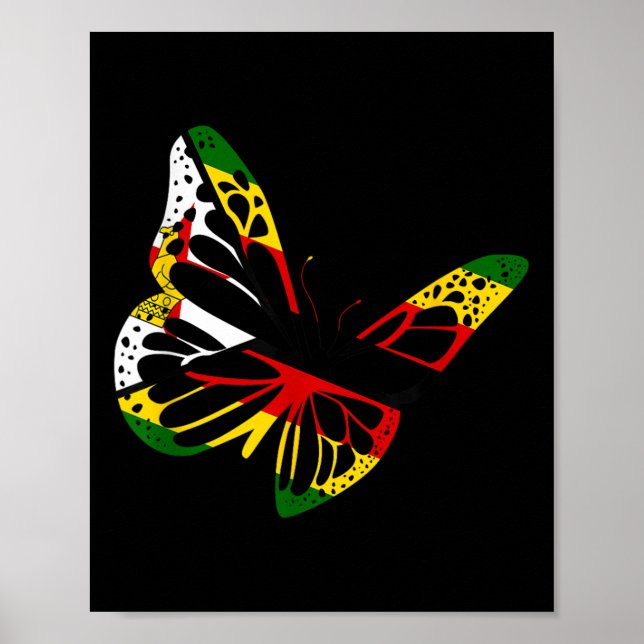 Zimbabwes rötter Butterfly Zimbabwe Flagga Zimbabw Poster (Framsidan)