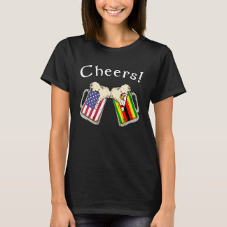 Zimbabwisk amerikansk patriot hemmavuxet land jubl t shirt