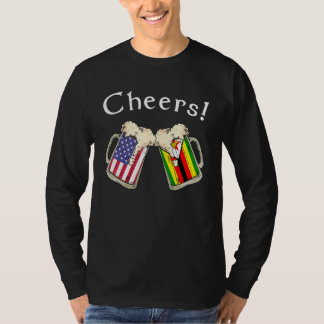 Zimbabwisk amerikansk patriot hemmavuxet land jubl t shirt