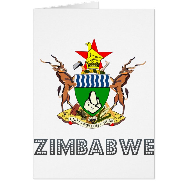 Zimbabwisk Emblem Hälsningskort (Framsidan)