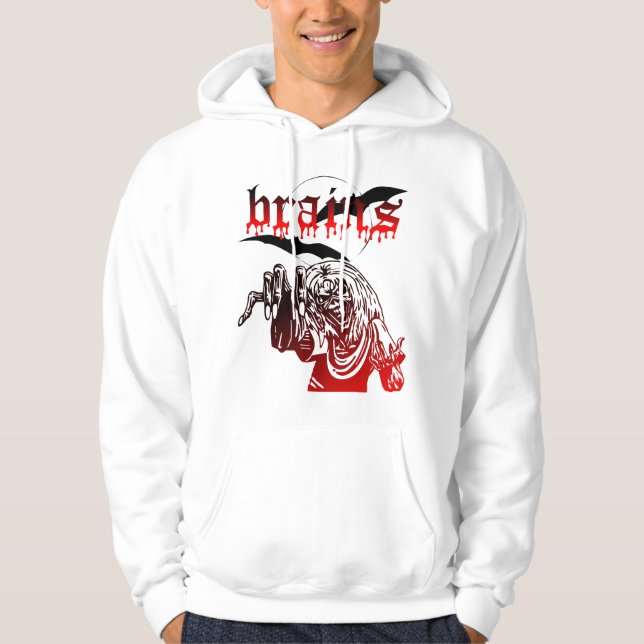Zimbie hjärnHoodie Sweatshirt (Framsida)