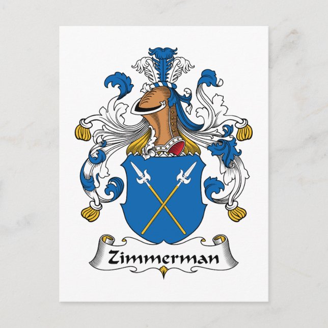 Zimmerman Family Crest Vykort (Framsida)