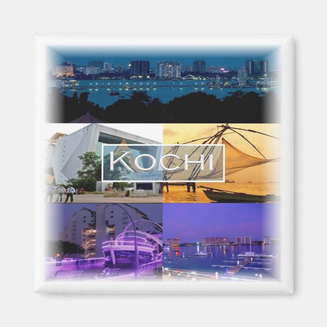 zIN007 KOCHI, Indien, Asien, Fridge Magnet (Framsidan)