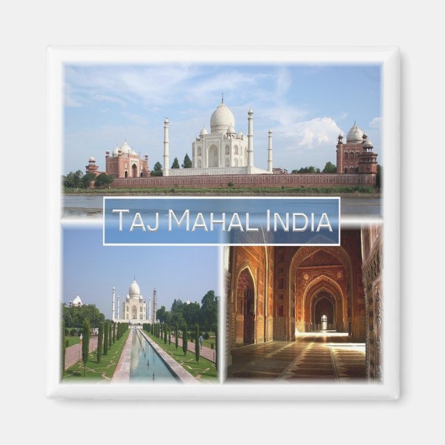 ZIN010 TAJ MAHAL, Indien, Asien, Fridge Magnet (Framsidan)