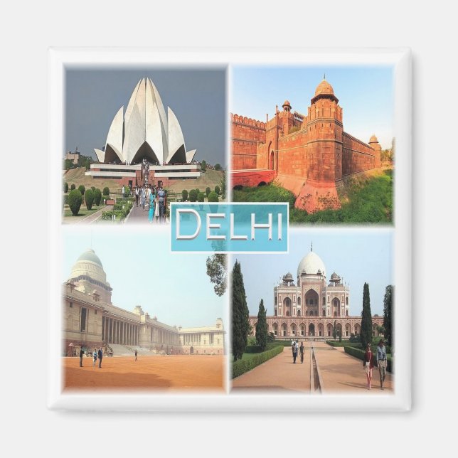 zIN013 DELHI, Indien, Asien, Fridge Magnet (Framsidan)