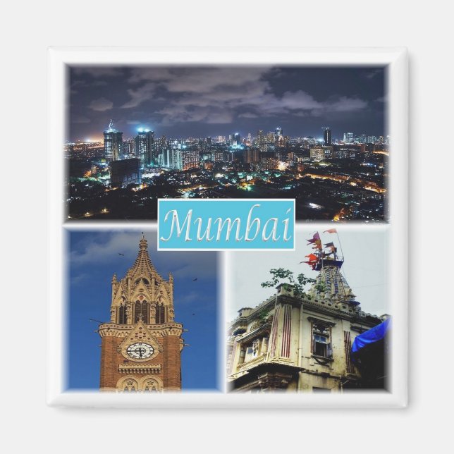 zIN015 MUMBAI BOMBAY, Indien, Asien, Fridge Magnet (Framsidan)