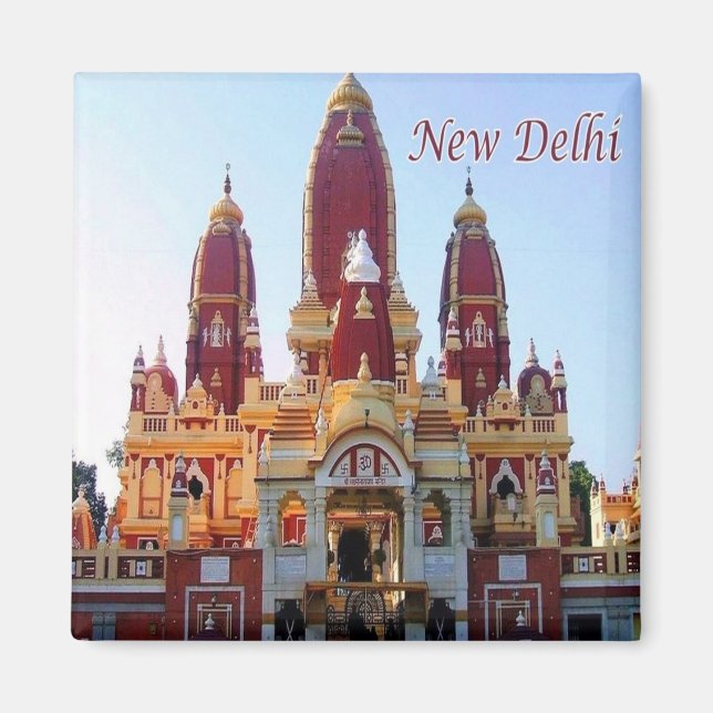 zIN022 New Delhi LAXMINARAYAN TEMPLE India, Fridge Magnet (Framsidan)