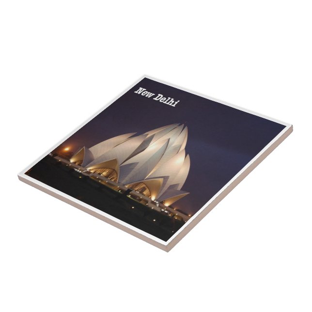 zIN023 LOTUS TEMPLE New Delhi, Indien. Kakelplatta (Sidan)