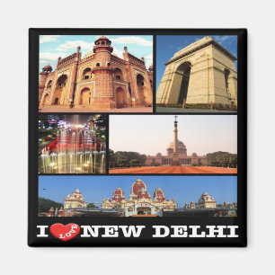 zIN024 i kärlek NEW DELHI, Indien, Asien, Fridge Magnet