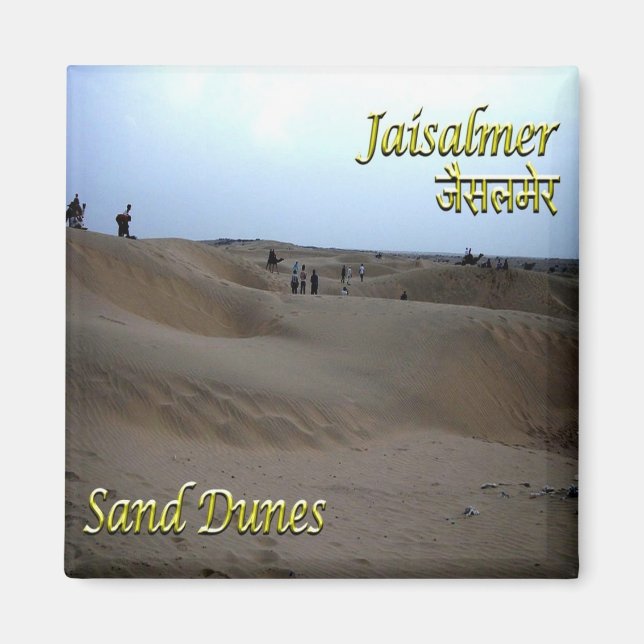 zIN028 Sanddyner JAISALMEN, Indien, Asien, Kylskåp Magnet (Framsidan)