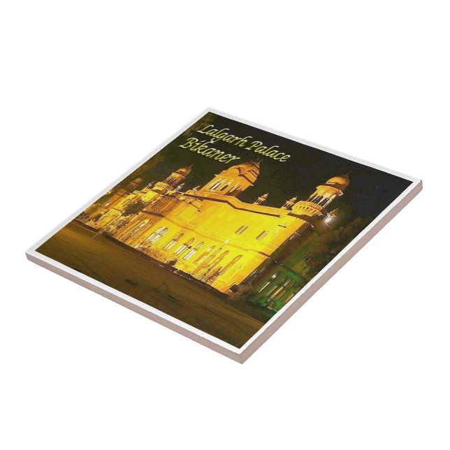 zIN030 LALGARH PALACE BIKANER, Indien, Kakelplatta (Sidan)