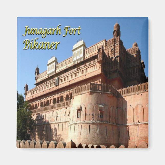 zIN031 JUNAGARH FORT BIKANER, Indien, Fridge Magnet (Framsidan)