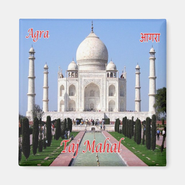 zIN032 AGRA TAJ MAHAL, Indien, Asien, Fridge Magnet (Framsidan)