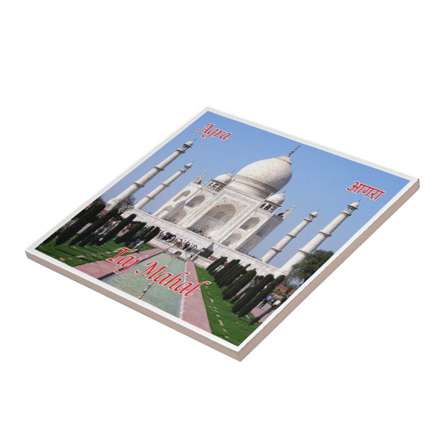 zIN032 AGRA TAJ MAHAL, Indien, Asien, Kakelplatta (Sidan)