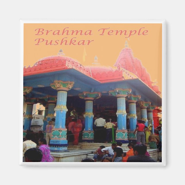 zIN20 Brahma Temple PUSHKAR, Indien, Asien, Fridge Magnet (Framsidan)