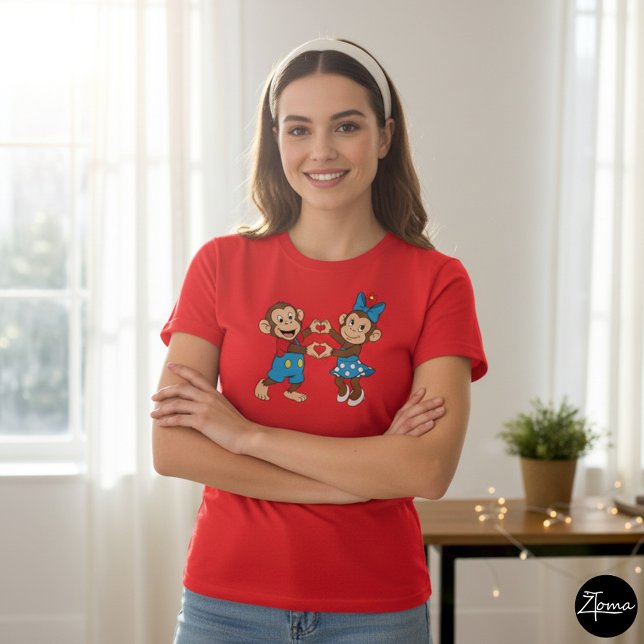 Zina och Mimo gör ett hjärta med händerna T Shirt (Skapare uppladdad)