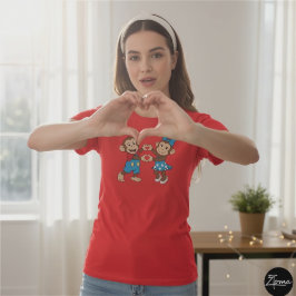 Zina och Mimo gör ett hjärta med händerna T Shirt