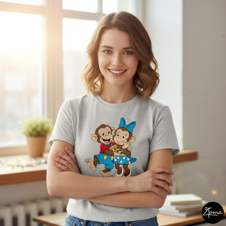Zina och Mimo med en pizza-skliva. T Shirt
