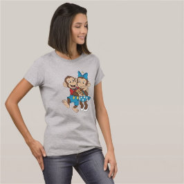 Zina och Mimo med en pizza-skliva. T Shirt