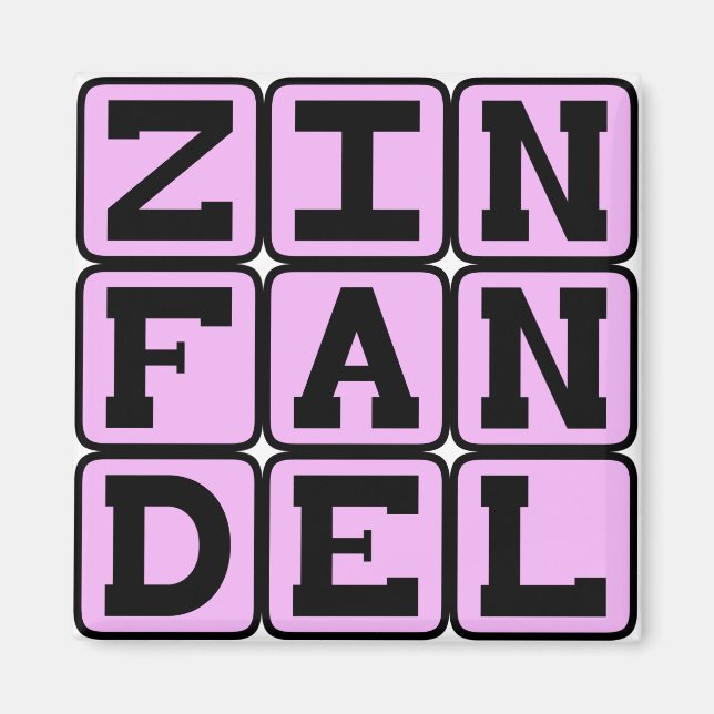 Zinfandel, typ av vitt vin magnet (Framsidan)