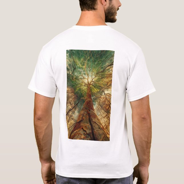 Zing Quasar Träd Colorful Energy Universe T-Shirt (Baksida)