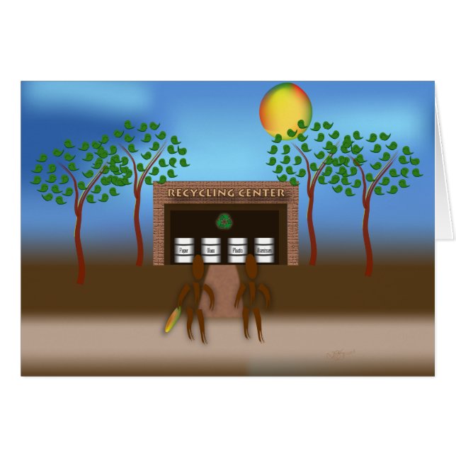 Zinglees ~ Återvinning Hälsningskort (Framsidan Horizontal)