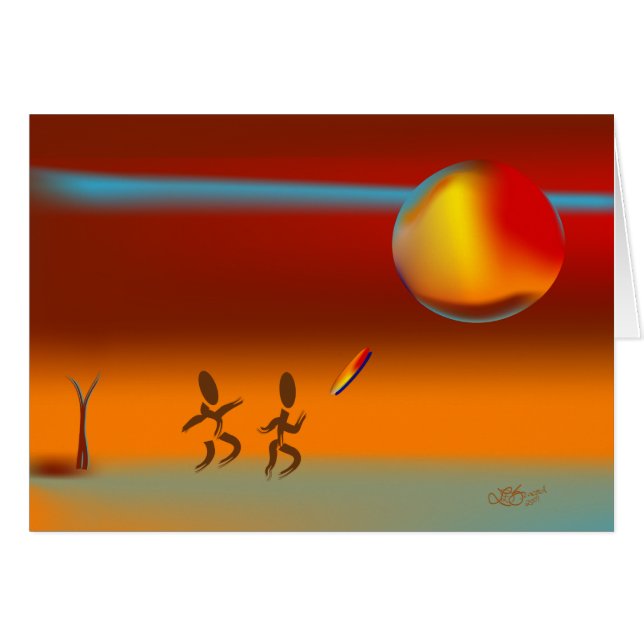 Zinglees ~ Disk Chase 2 Hälsningskort (Framsidan Horizontal)