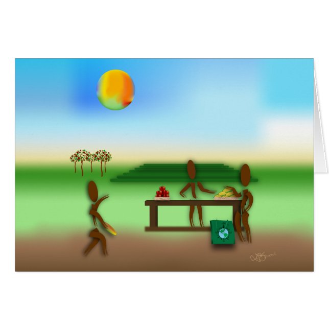 Zinglees ~ Jordbrukarens marknad Hälsningskort (Framsidan Horizontal)