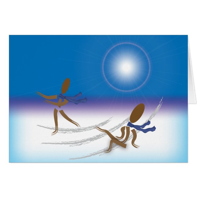 Zinglees ~ på is hälsningskort (Framsidan Horizontal)