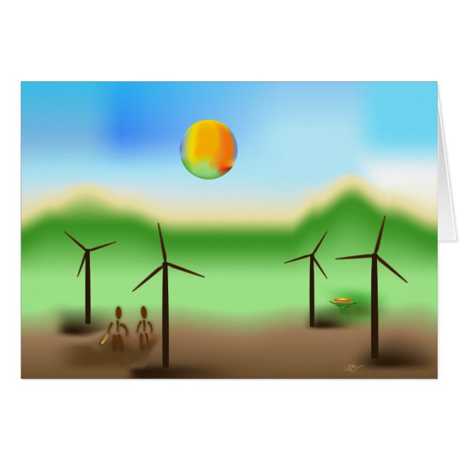 Zinglees ~ Vind Hälsningskort (Framsidan Horizontal)