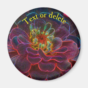 Zinnia Abstrakt Blomsterkonst Personlig Magnet