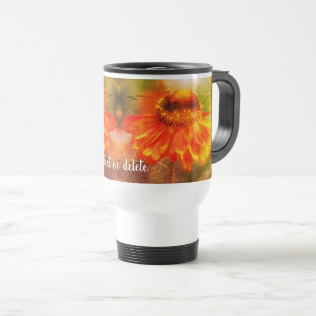 Zinnia Abstrakt Flower Art-Personlig Resemugg (Framsida höger)