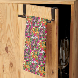 Zinnia Blomsterträdgård Blommigt Kitchen Towel Kökshandduk