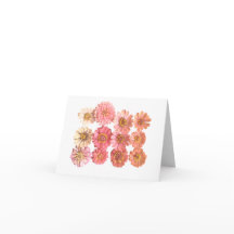 Zinnia Collage Foled tackkort