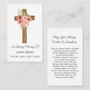 Zinnia Cross minnesgudstjänst kort