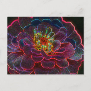 Zinnia Digital Art Blomsterfotografi-vykort Vykort
