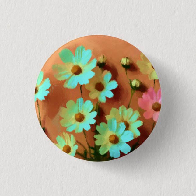 Zinnia Elegans Blommigtar Knapp (Framsida)