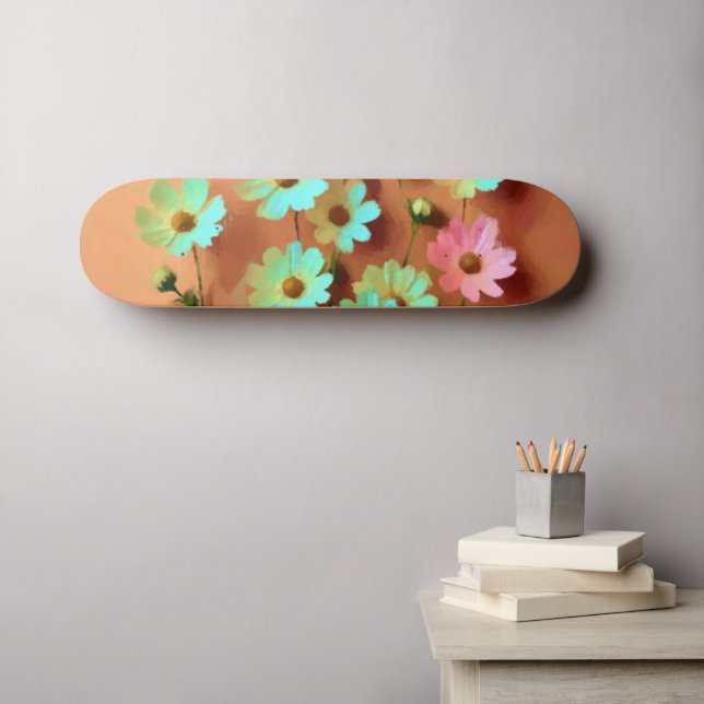 Zinnia Elegans Flowers Mini Skateboard Bräda 18,5 Cm (Väggkonst (Horz))